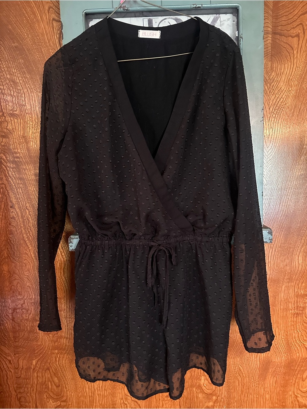 Blush Black Textured Romper